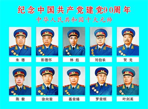 十大元帥十大將|中國十大將軍排名順序